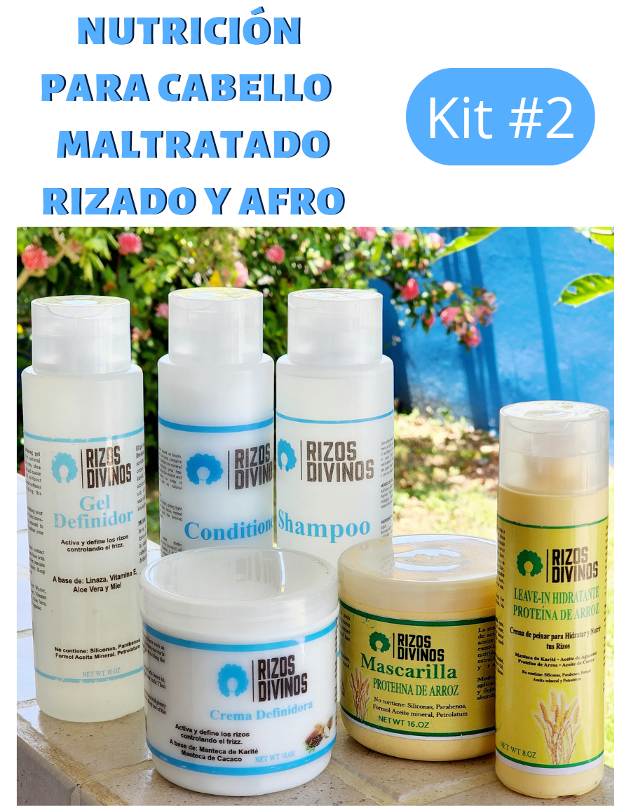 6-Step Nourishing Kit For Hair Damaged By Dye or Bleaching Super Curly and Afro Hair