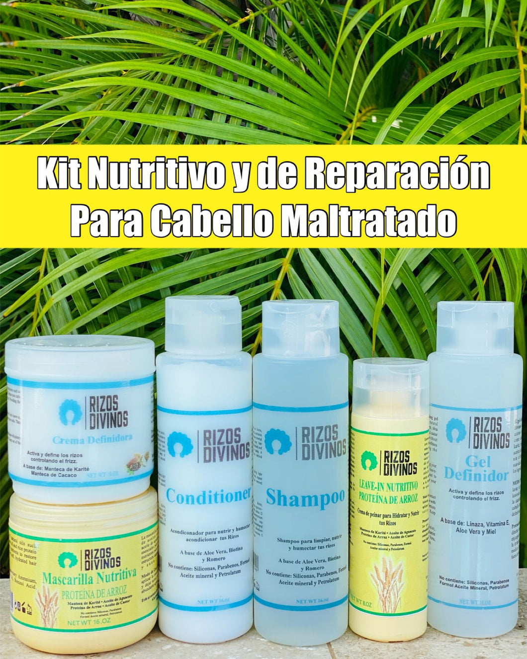 Kit Nutritivo de Reparación para Cabello Rizado Maltratado