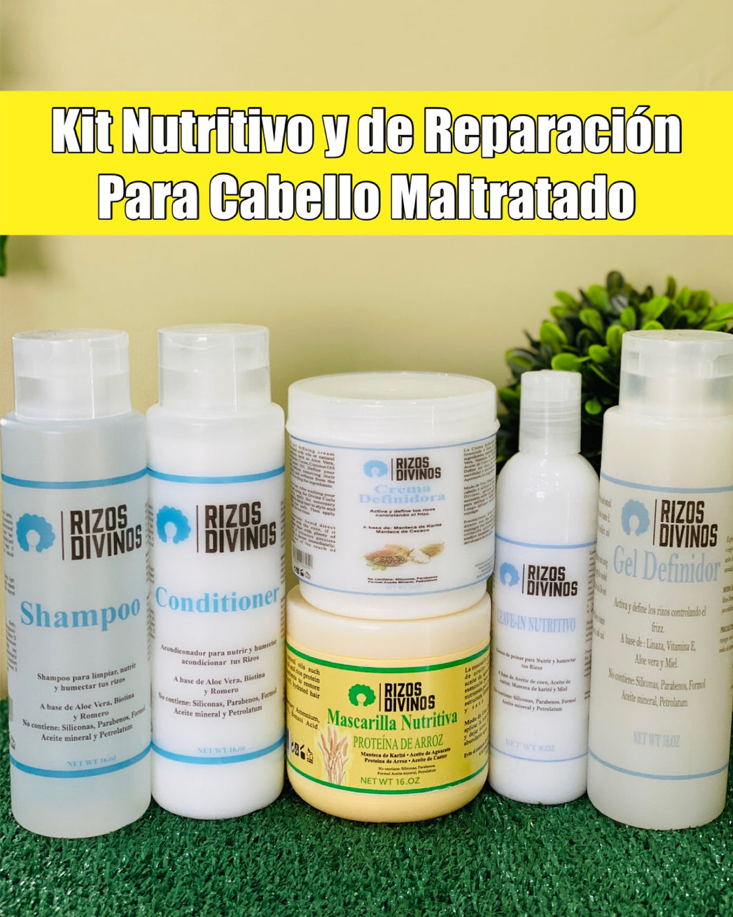 Kit Nutritivo de Reparación para Cabello Rizado Maltratado