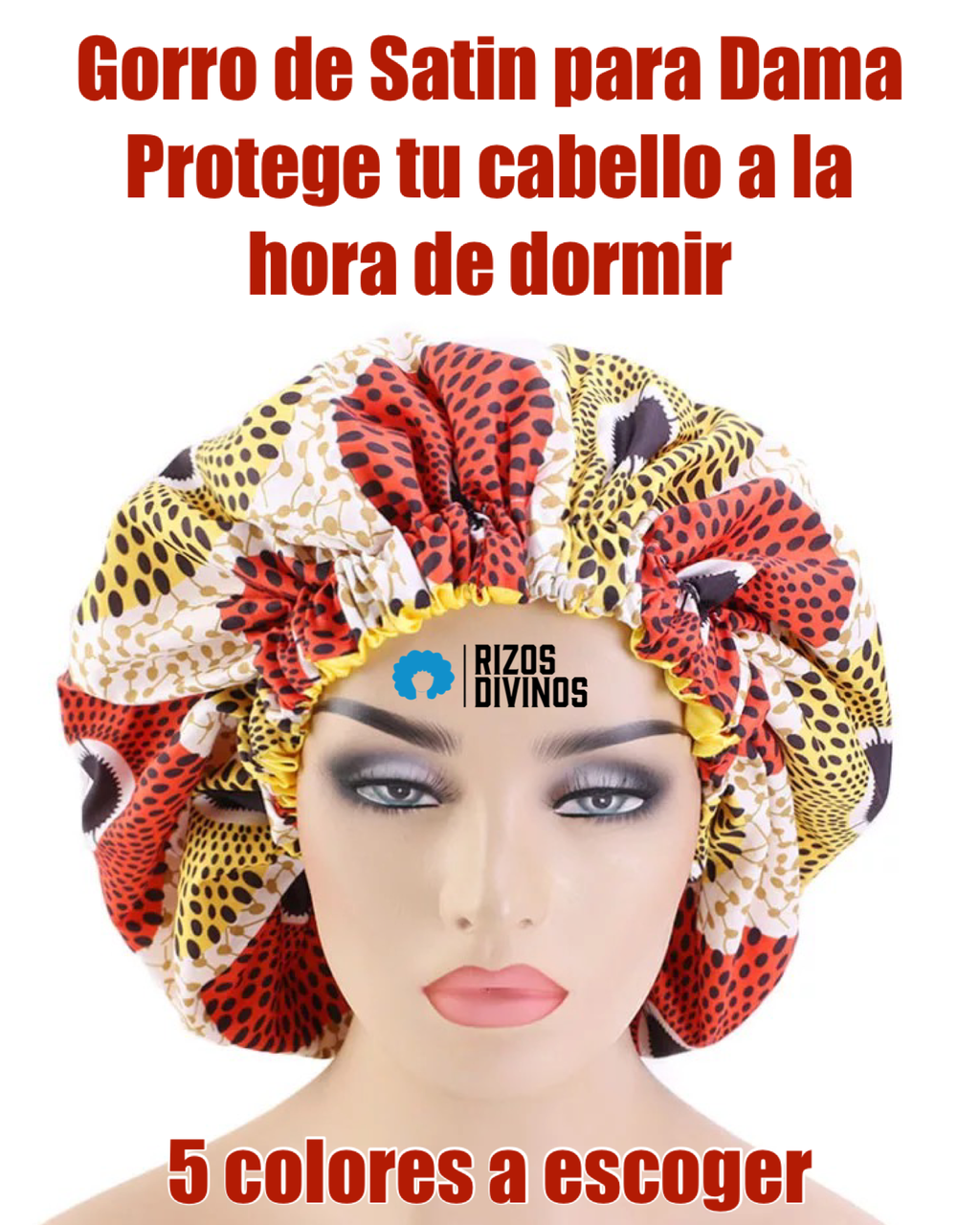 Gorro de Satin para Dama para Cabello Largo (Size XL) 5 Colores a Escoger