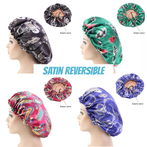 Reversible Satin Hats for Ladies and Girls Size M (Satin on both sides)