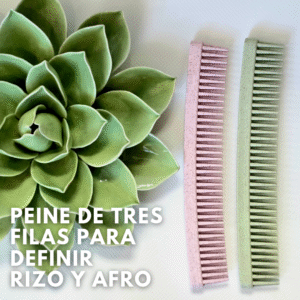 Peine de Tres Filas para Definir Cabello Afro y Rizado