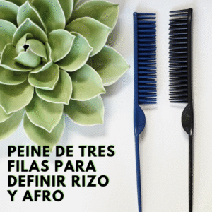 Peine de Pico de Tres Filas para Definir Cabello Afro y Rizo