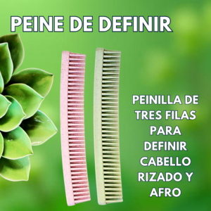 Peine de Tres Filas para Definir Cabello Afro y Rizado